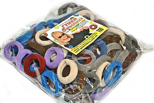 Резинки для волос цветные упаковка 100 шт Киев - изображение 1