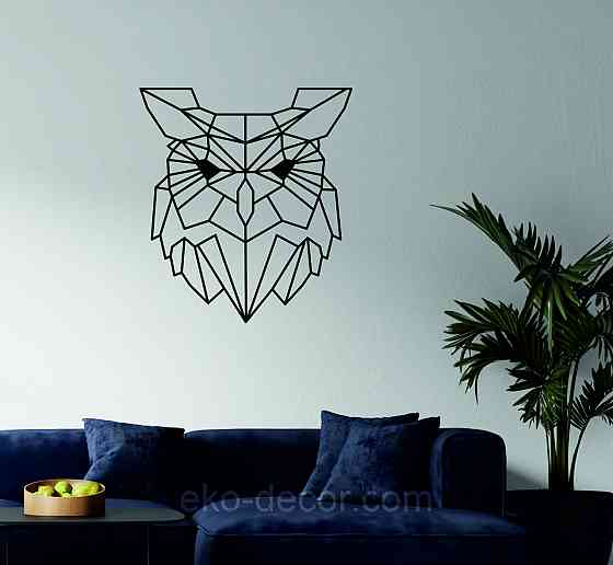 Настенный декор Панно «Сова» Декор на стену 70*63 см, Черный Киев