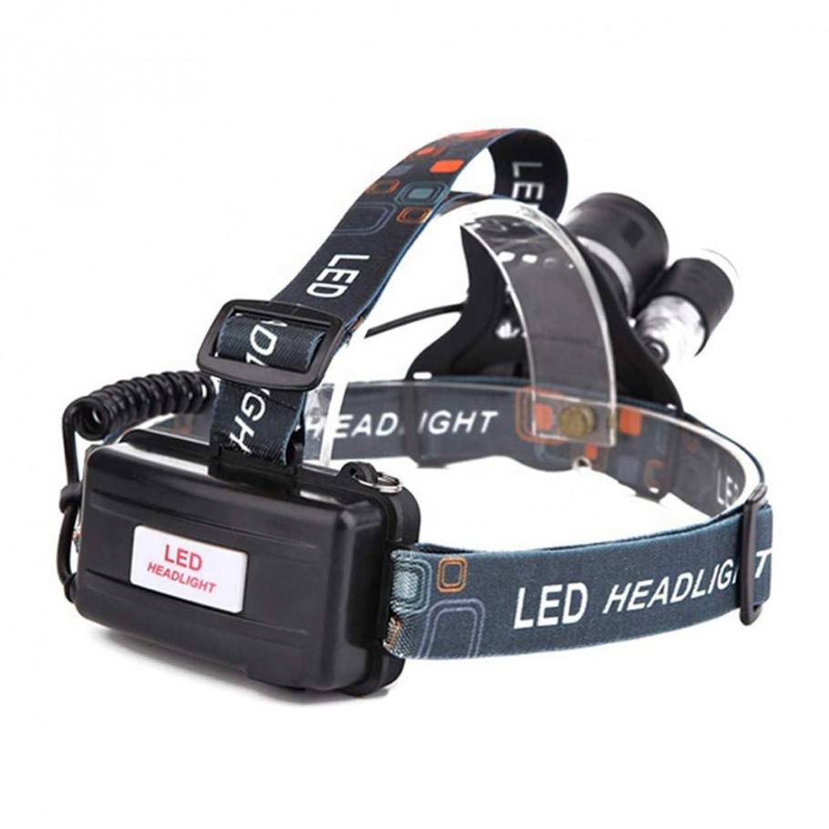 Мощный налобный аккумуляторный фонарь WT-256 с 3 фонариками, 2 аккумуляторные батареи 18650 зум на 250м Каменец-Подольский - изображение 4