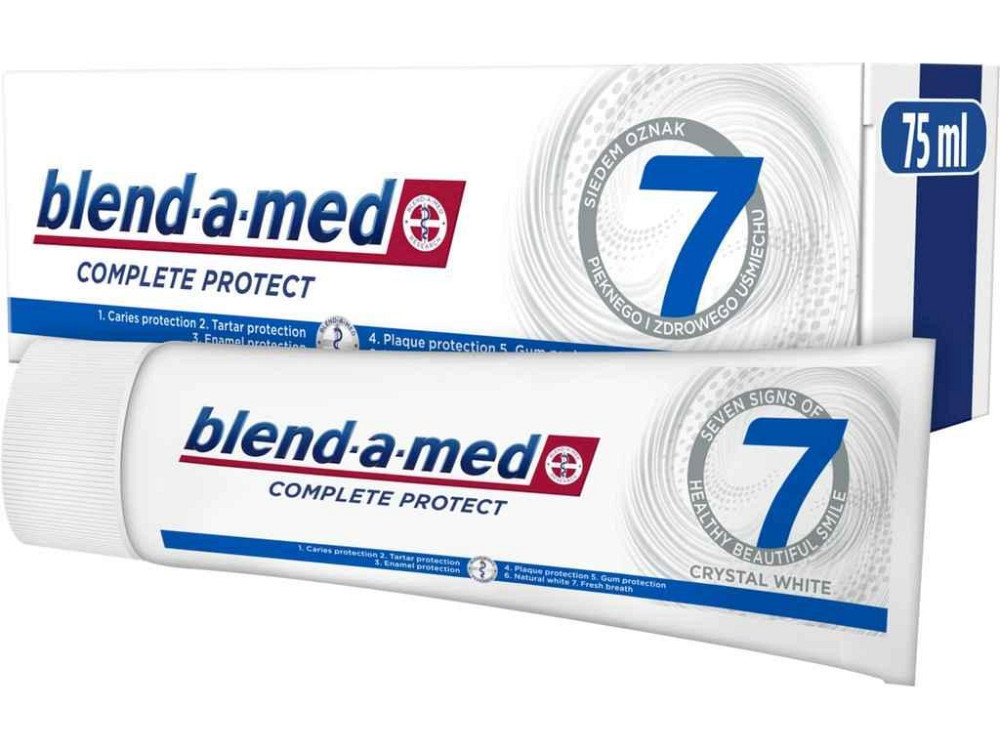 Зубна паста 75мл Complete Protect 7 Кришталева білизна ТМ Blend-a-med Київ - фото 1