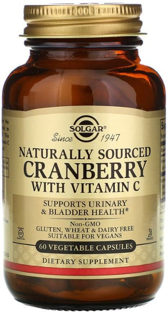 Журавлина + вітамін С Solgar Cranberry Vitamin C 60 рослинних капсул Київ - фото 1