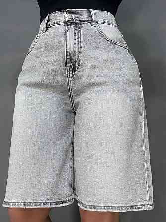 Шорти жіночі джинсові Liana 4-017 4-018 бермуди з резинкою на таліїі великі розміри сірі, сірий, З6, 36, 100 см, 130 см Київ