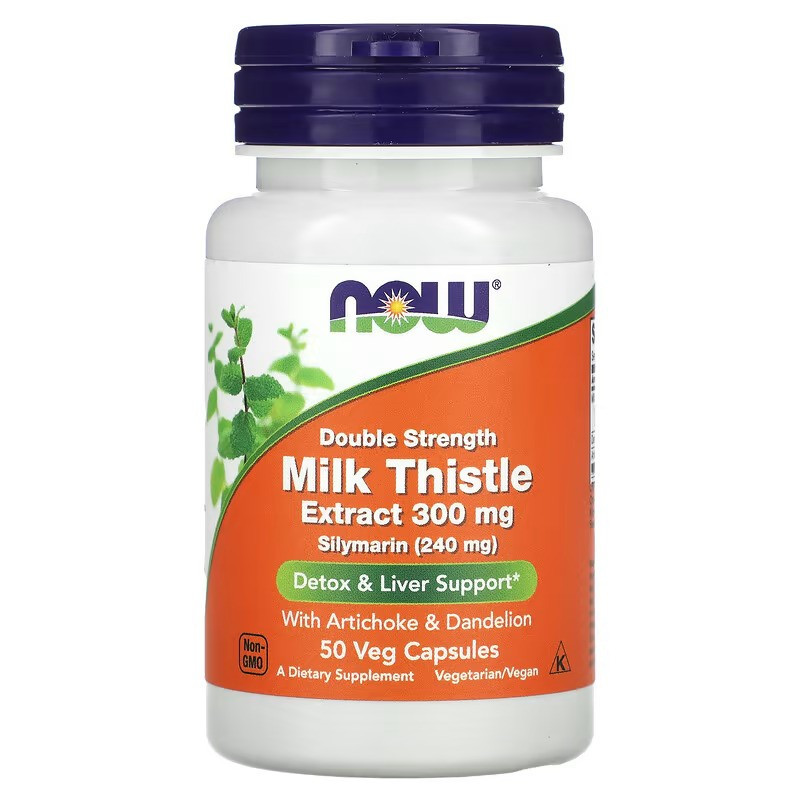 Розторопша NOW Milk Thistle, Double Strength, 300 mg, 50 Veg Capsules Луцьк - фото 1