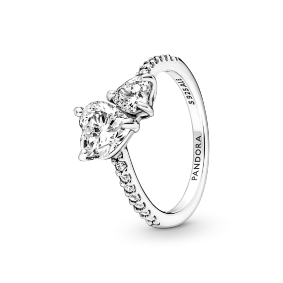 Срібна каблучка "Два серця" 191198C01 52 MasterSem Київ