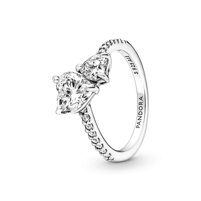 Срібна каблучка "Два серця" 191198C01 52 MasterSem Київ - фото 1