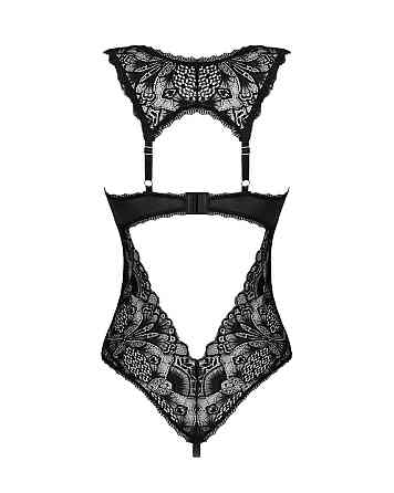 Мереживне боді Obsessive Donna Dream crotchless teddy M/L Black, відкритий доступ Sex Aura Київ