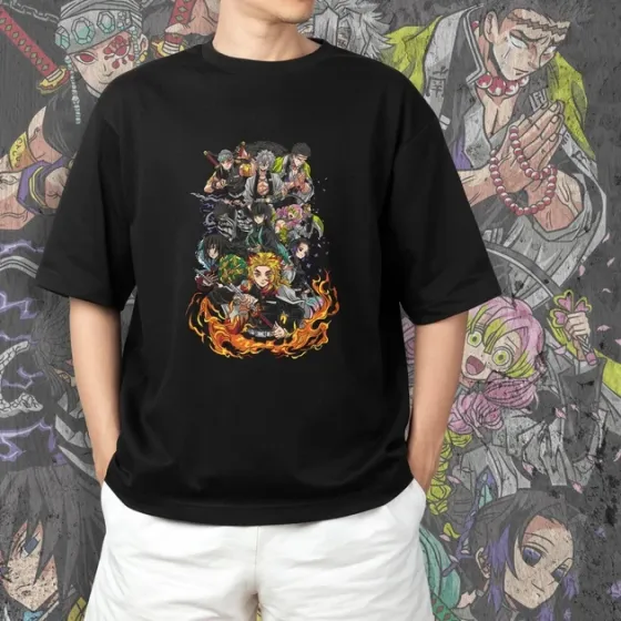 Футболка для подростка мальчика с принтом Клинок, рассекающий демонов Столпы 4 Размер 160 Anime10428 Днепр