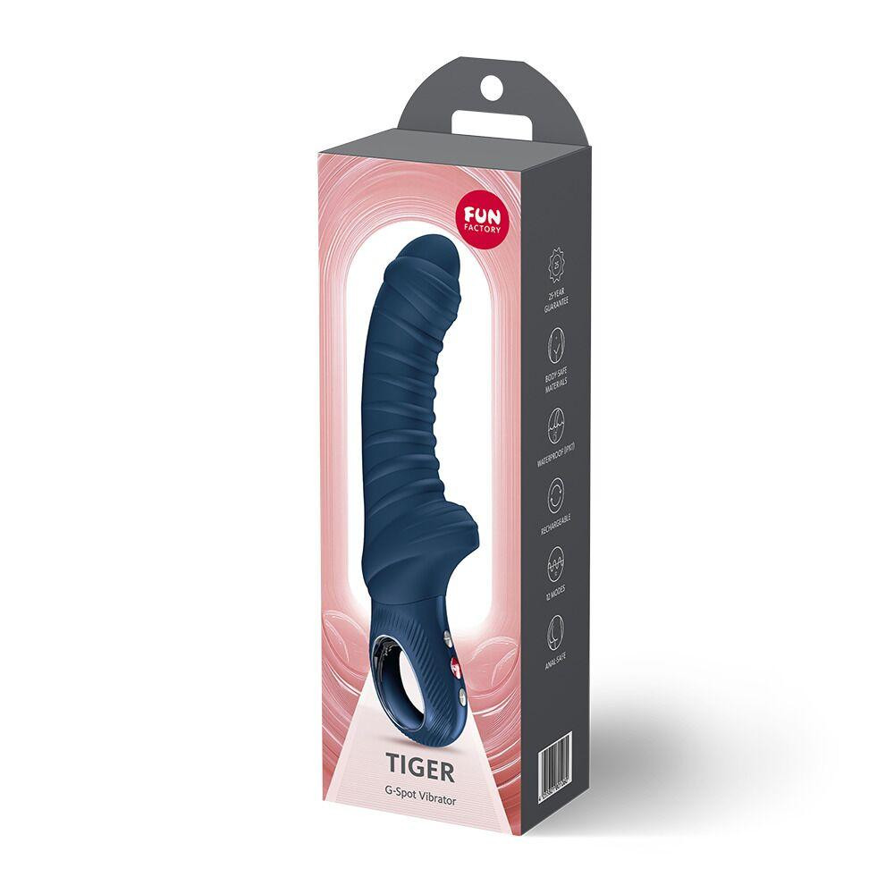 Вібратор для точки G Fun Factory TIGER Nightblue, ребристий, підходить для анальної стимуляції Sex Aura Київ - фото 5