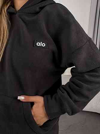 Жіночий стильний теплий костюм із флісу полар із шапкою Графіт, 46/48 Одеса