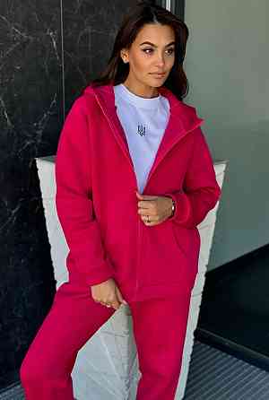 Зип худи женское оверсайз Малиновый 46/48 Харьков