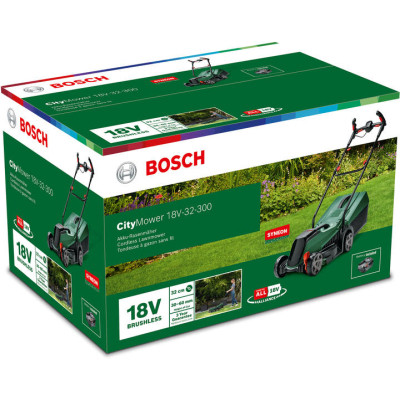 Газонокосилка Bosch CityMower 18V-32-300 18V, 4Ah, 34см, 31л, 30-60мм 9.4кг (0.600.8B9.A07) Винница - изображение 5