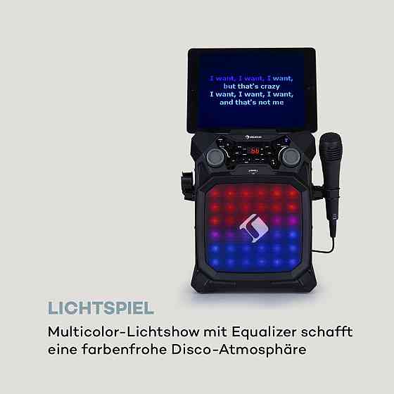 Караоке-система Rockstar LightShow BT USB Line-In/Out 2 x 6,3 мм, чорний (Німеччина, читати опис) Рівне