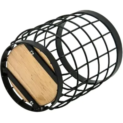 Аксесуар кухонний Ardesto Midori, Підставка для столових приборів, 12х12х15.5см, метал, дерево, чорний (AR0925B) Вінниця - фото 3