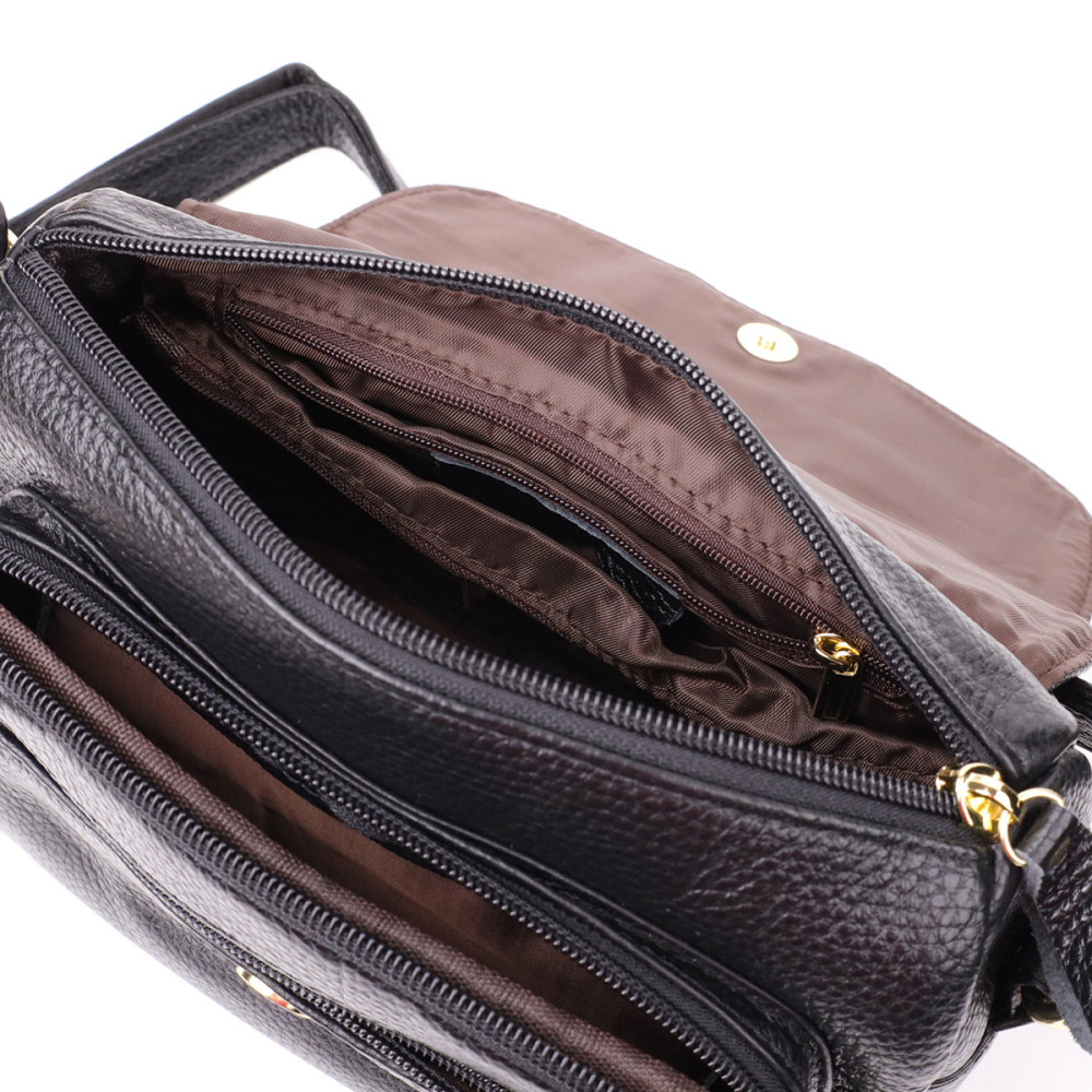 Качественная сумка из натуральной кожи для стильных женщин Vintage 22972 Черный Киев - изображение 7