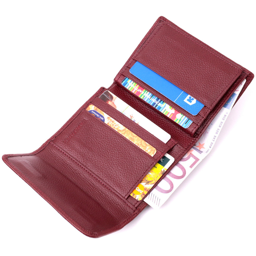 Женский кожаный кошелек с монетницей Бордовый (ST Leather) Киев - изображение 10