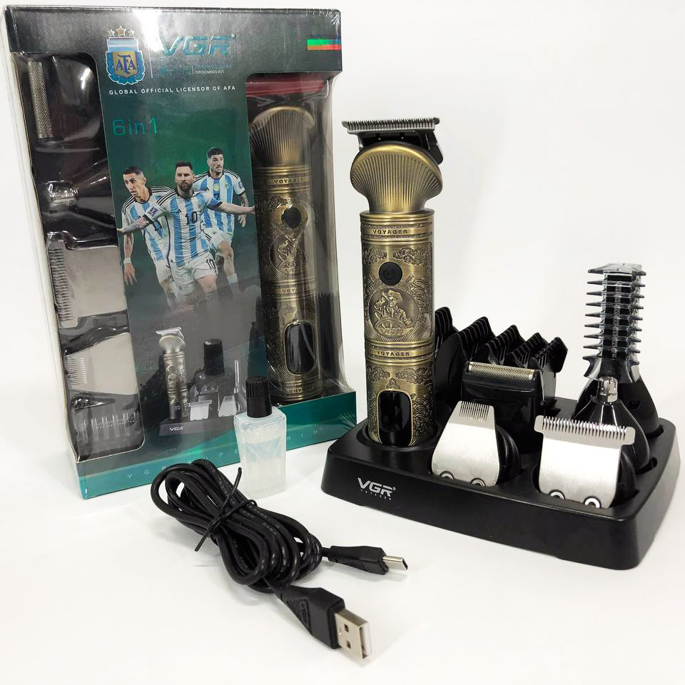 Машинка-тример 3 в 1 для стрижки волосся, Професійний тример з насадками, Тример для скронь TU-53 Львів - фото 2