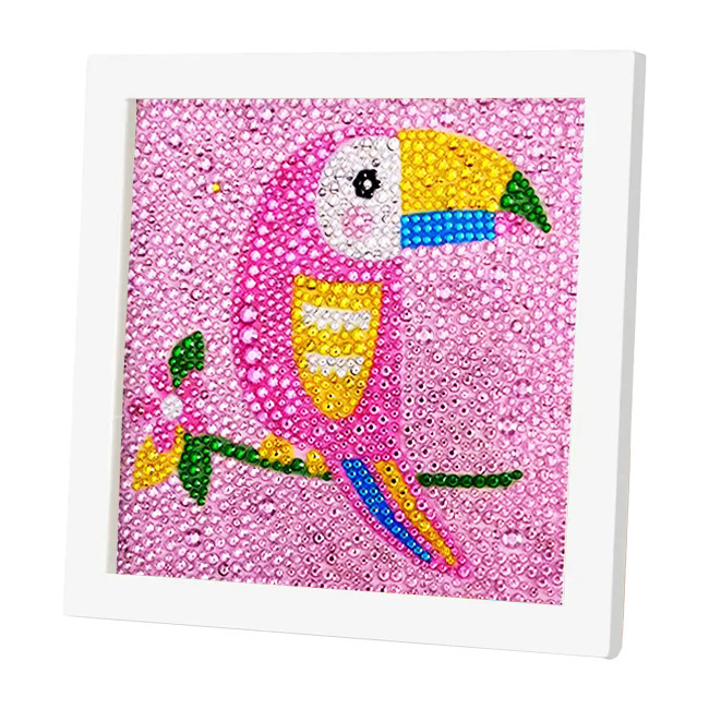 Алмазна мозаїка для дітей Папуга A5501D рамка 17,5-17,5 см Вінниця - фото 1