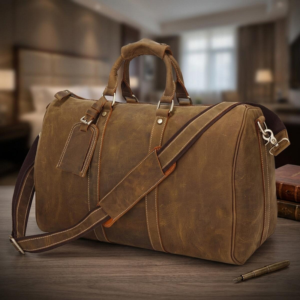 Сумка дорожная Vintage 14050 из винтажной кожи Коричневая Киев - изображение 9