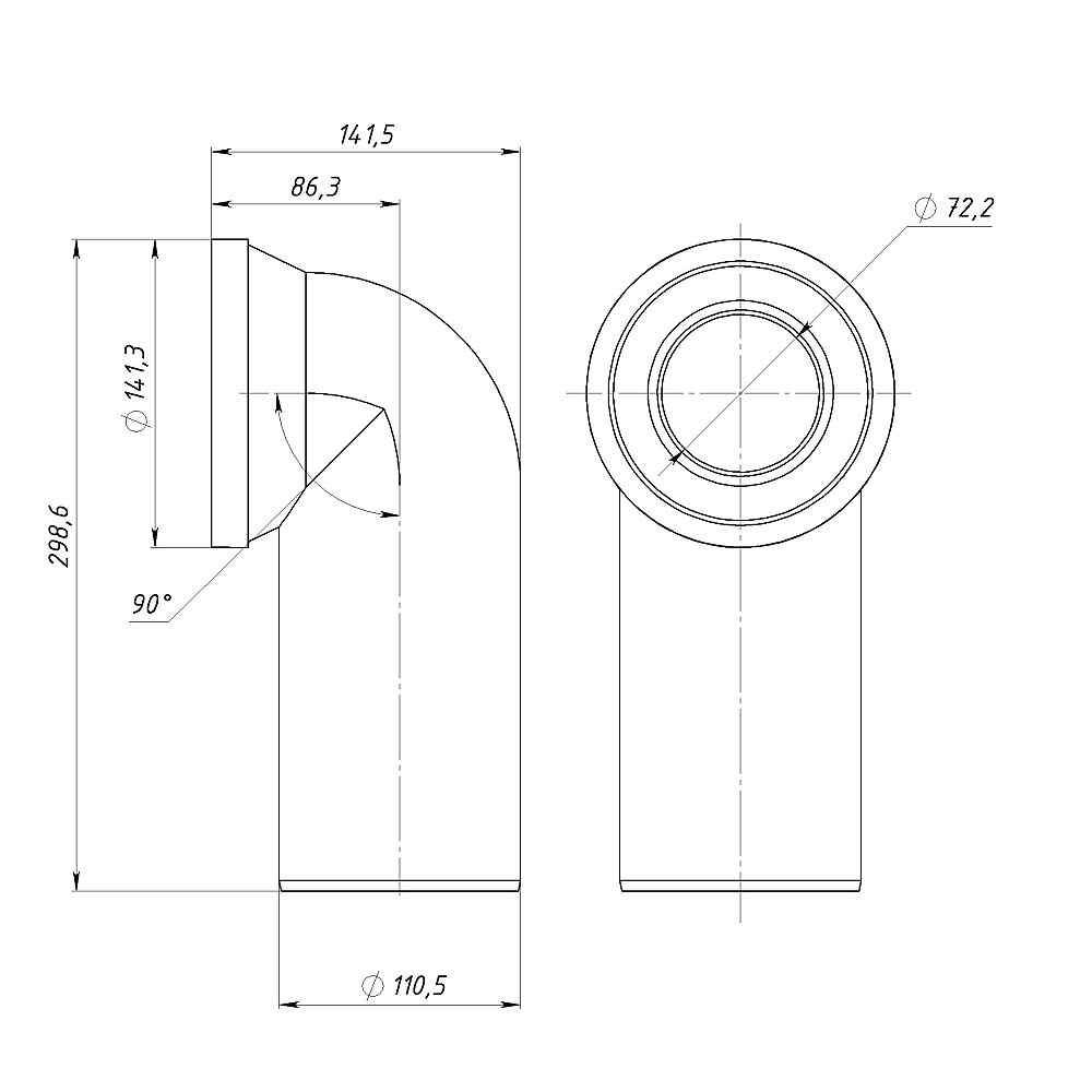 Коліно OPTIMUM для унітазу 90 ° D110 пластик OPTI 41410/296 Тернопіль - фото 4