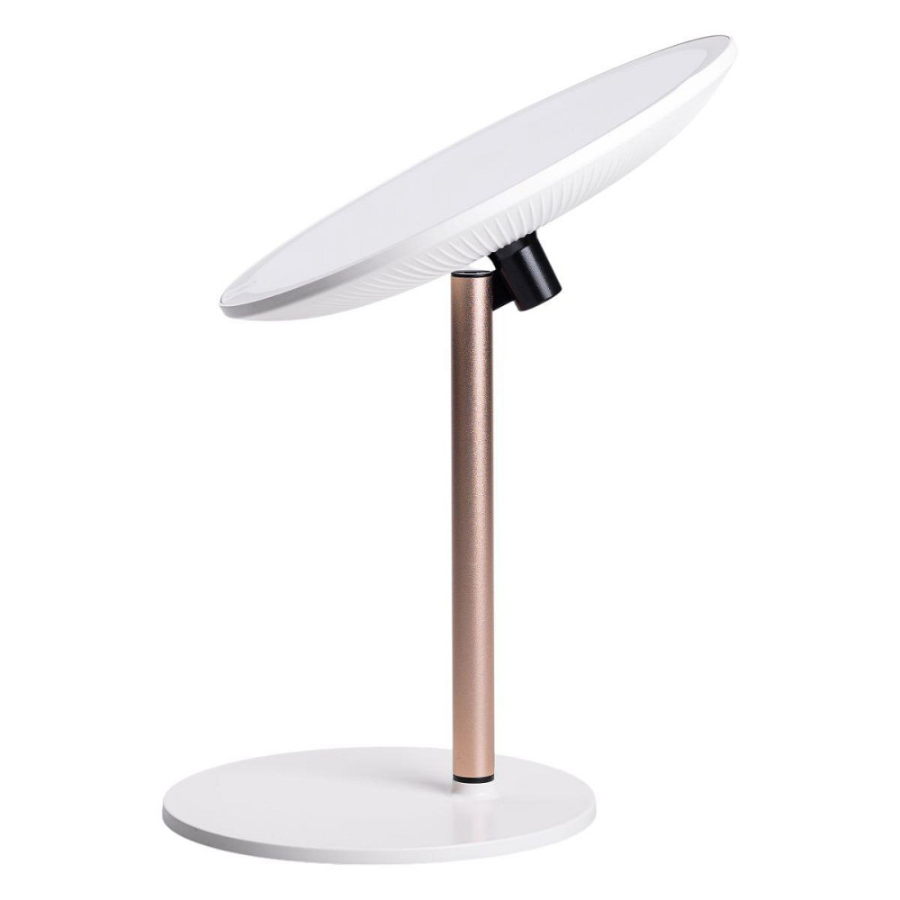 Косметическое зеркало с подсветкой настольное белое Ø21 см Киев - изображение 5