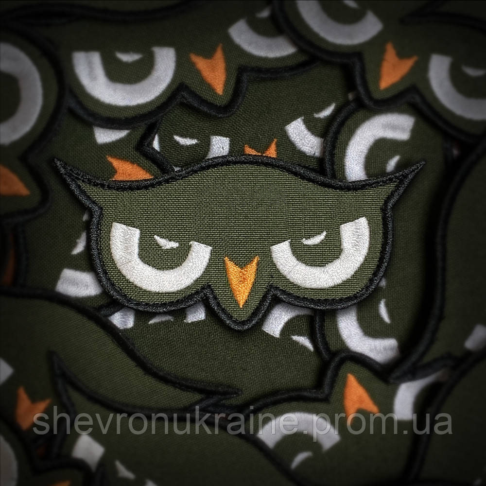 Шеврон очі сови (Форма контурна. На липучці) Розмір 10x5см Київ - фото 1