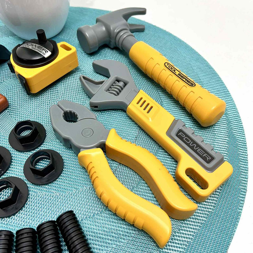 Набір інструментів 19 предметів жилет маска окуляри болти молоток плоскогубці Жовтий (T015A) Чернигов - изображение 10