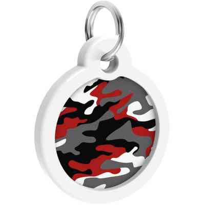 Адресник для тварин WAUDOG Smart ID з QR паспортом "Камо сірий", круг 30 мм (230-0215) Вінниця