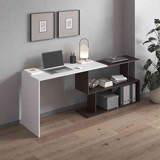 Cтол компьютерный VAYS поворотный письменный cтол трансформер M-41 Белый-Венге Темный Львов