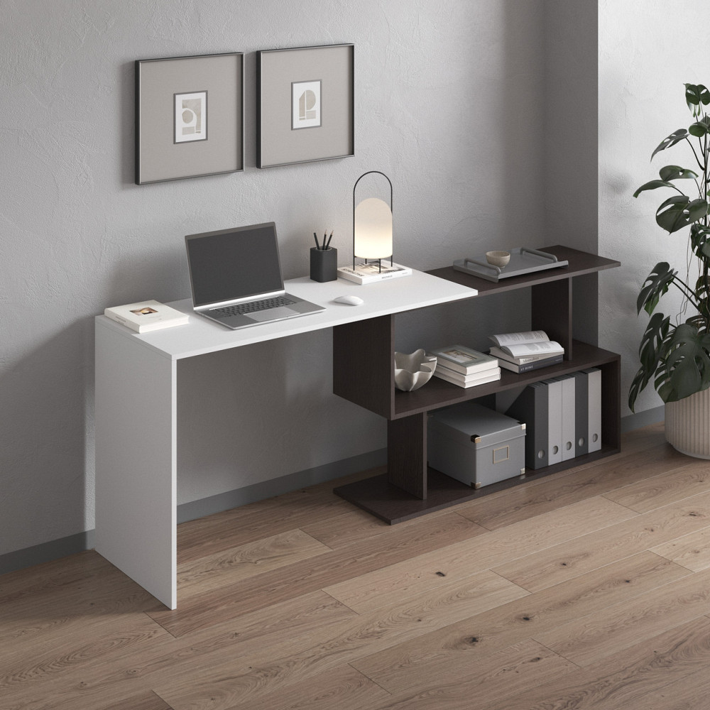 Cтол компьютерный VAYS поворотный письменный cтол трансформер M-41 Белый-Венге Темный Львов - изображение 2