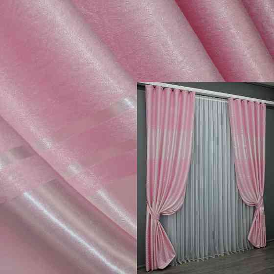 Комплект готовых штор VR-Textil Софт № 1414ш Розовый 150х270 см 2 шт (33-0282) Киев