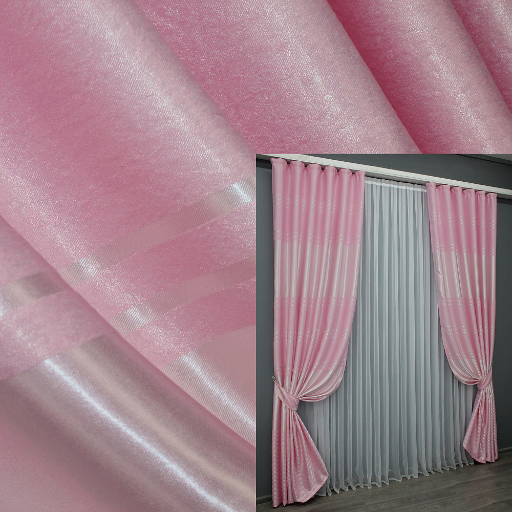 Комплект готовых штор VR-Textil Софт № 1414ш Розовый 150х270 см 2 шт (33-0282) Киев - изображение 1