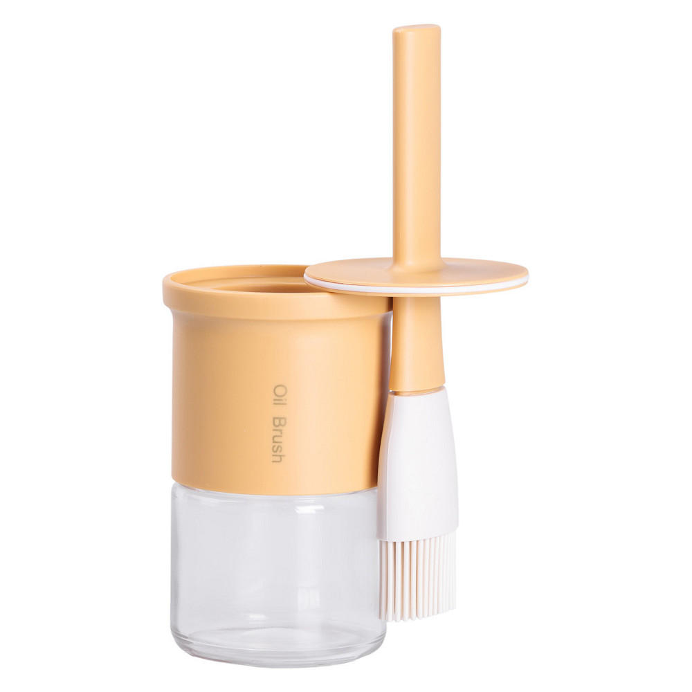 Банка для масла с кисточкой 300 мл, желтая Киев - изображение 1