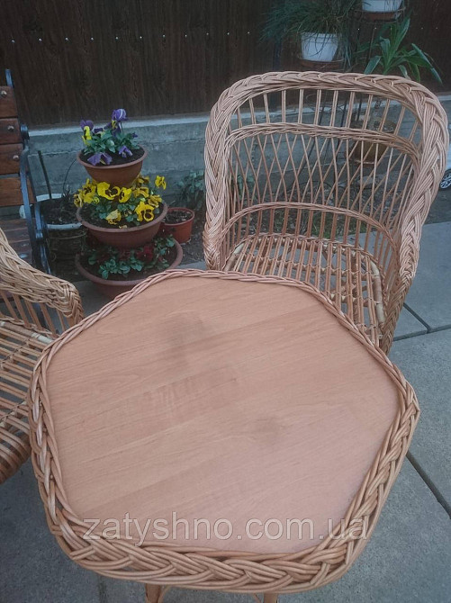 Меблі плетені на балкон з шестигранним столом Київ - фото 8
