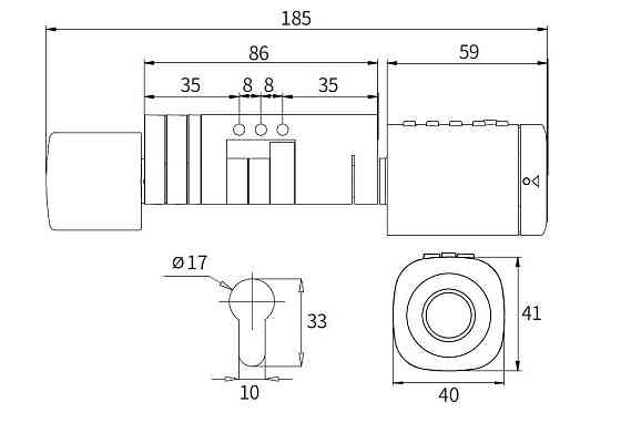 Розумний дверний біометричний замок (циліндр) SEVEN LOCK SL-7773BF black (40-106 мм) Київ