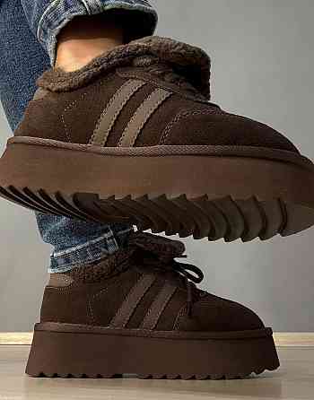 Ботинки женские Hengji 009-7 угги замшевые на меху коричневые, 38, 24 см Киев