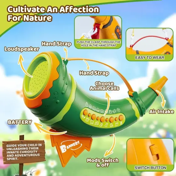 Детская интерактивная игрушка Горн со звуками животных Animal Caller Горн с имитацией 30 звуков животных Коломыя