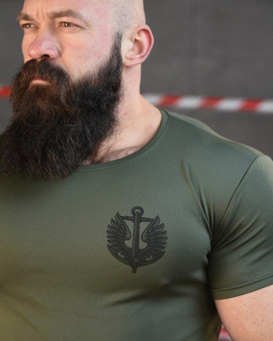 Тактична потоотводна футболка SABUR череп олива ВТ6557 Одесса - изображение 5