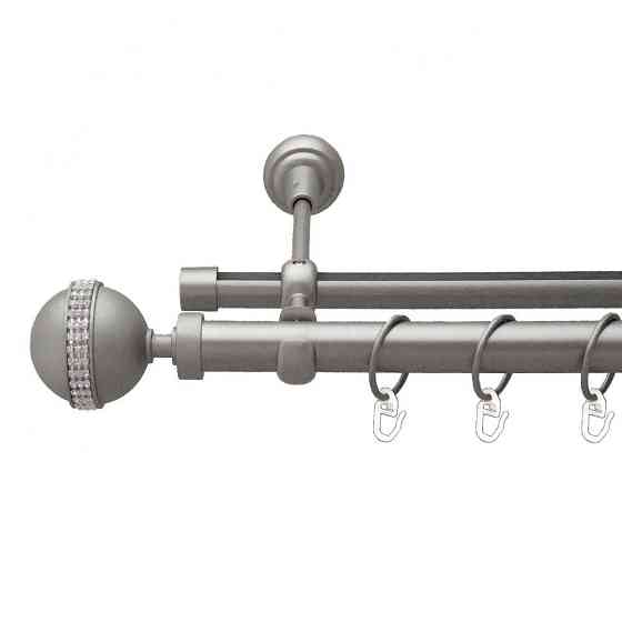 Карниз Orvit Авея металевий дворядний опозитний гладка \ профільна труба кільце металеве Сатин 25\19 мм 300 см (6452701) Львів