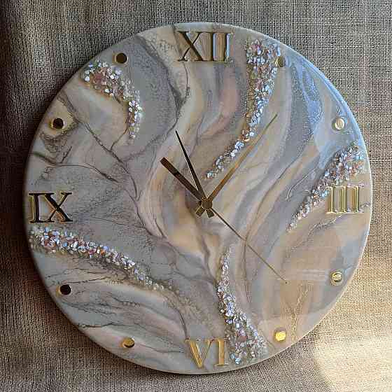 Годинник настінний 40 см з епоксидної смоли ручної роботи Дніпро