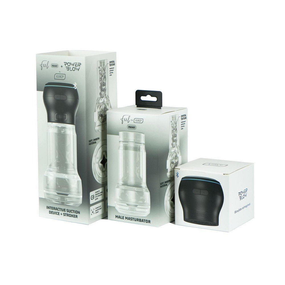 Мастурбатор Kiiroo Feel Pocket Crystal зі всмоктувальною інтерактивною насадкою PowerBlow Combo Set Sex Aura Київ - фото 9