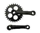 Звезда велосипедная (передняя) 28T (+2 шатуна L-102mm, под квадрат, черная) Мукачево