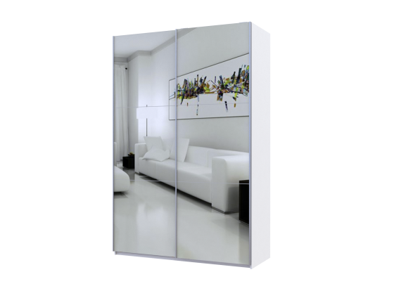 Шкаф-купе двухдверный Doros G-Caiser 160х60х240 см Белый/2 Зеркала (DRS-011024) Днепр