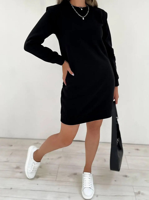 Теплое женское платье спортивное Cassie батал 50-52, Черный Киев - изображение 2