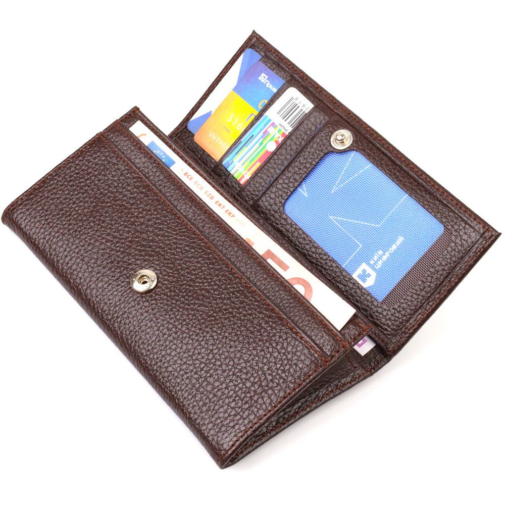 Багатофункціональний гаманець для жінок з натуральної шкіри CANPELLINI 21828 Коричневий Київ - фото 6