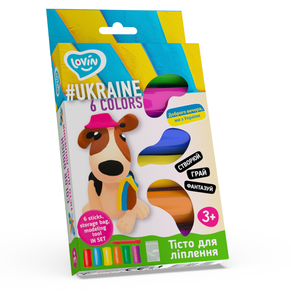 Асорті 6 кольорів #Ukraine TM Lovin Набір для ліплення з тістом, шт Киев - изображение 1
