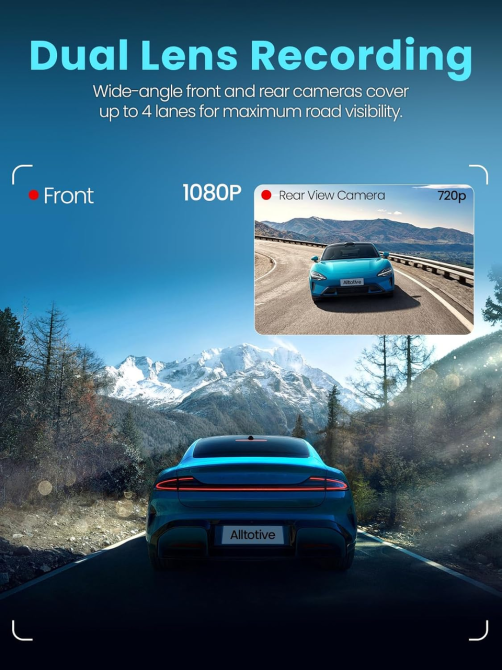 Відеореєстратор автомобільний Altotive E3 Dual 2 камери 1080P Full HD Реєстратор в авто з G-сенсором та карти пам'яті 32GB Київ - фото 16