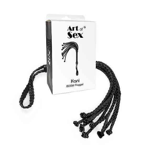 Ажурная плеть Кошка из экокожи Art of Sex - Kani, цвет черный Sex Aura Киев