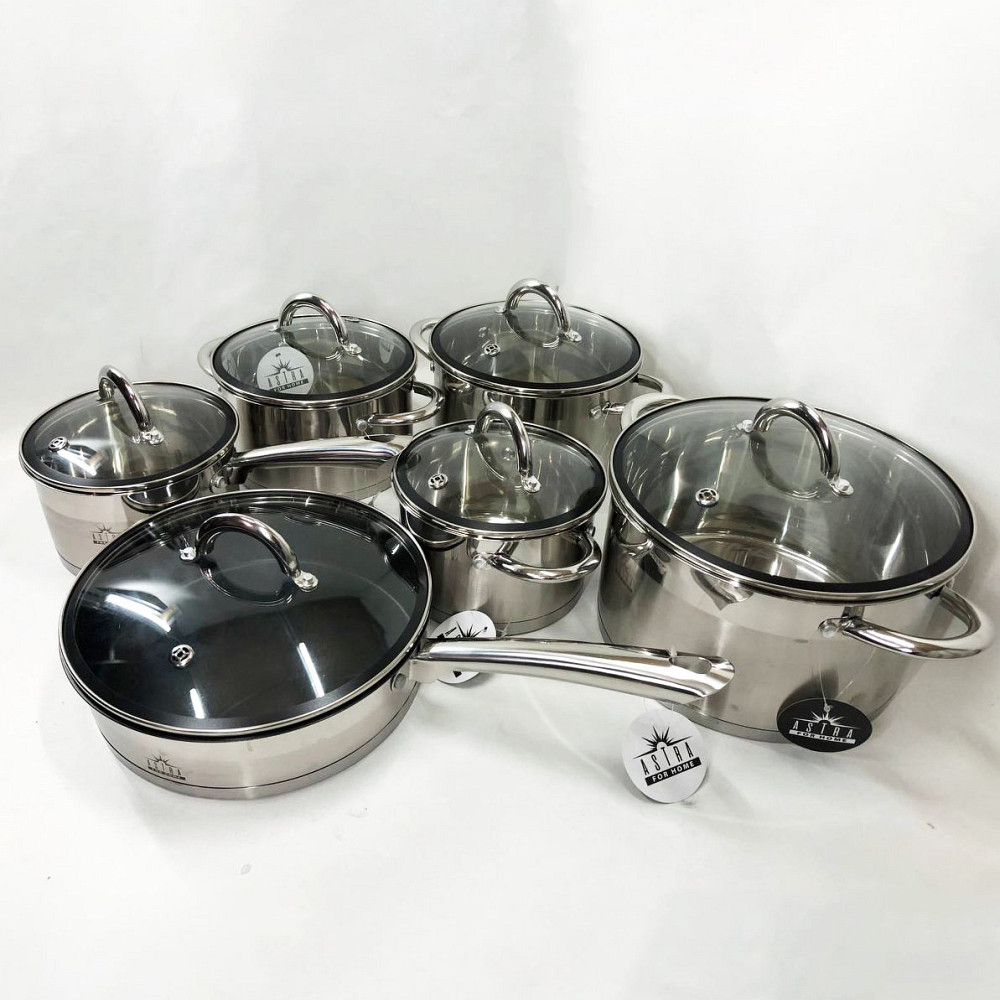 Набір каструль з антипригарним внутрішнім покриттям 12, Набір каструль з антипригарним дном HT-90 Івано-Франківськ - фото 4