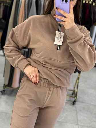 Женский теплый костюм двойка: кофта и штаны из турецкого флиса. Бежевый, 50/52 Одесса