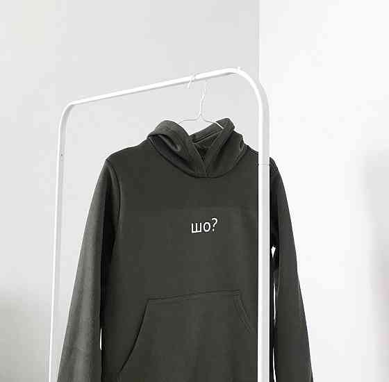 Темно зеленый мужской\женский Худи с  надписью ШО?  . кофта . свитшот. реглан XL Черновцы